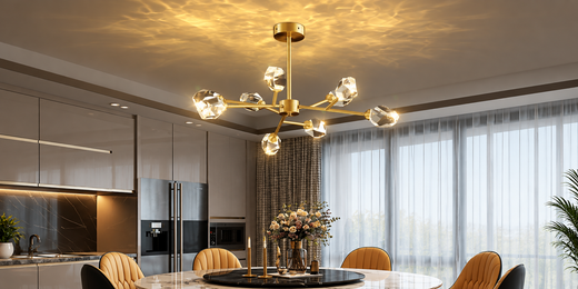 9 Lights Modern Sputnik Luxury Irregular Crystal Kitchen Chandelier