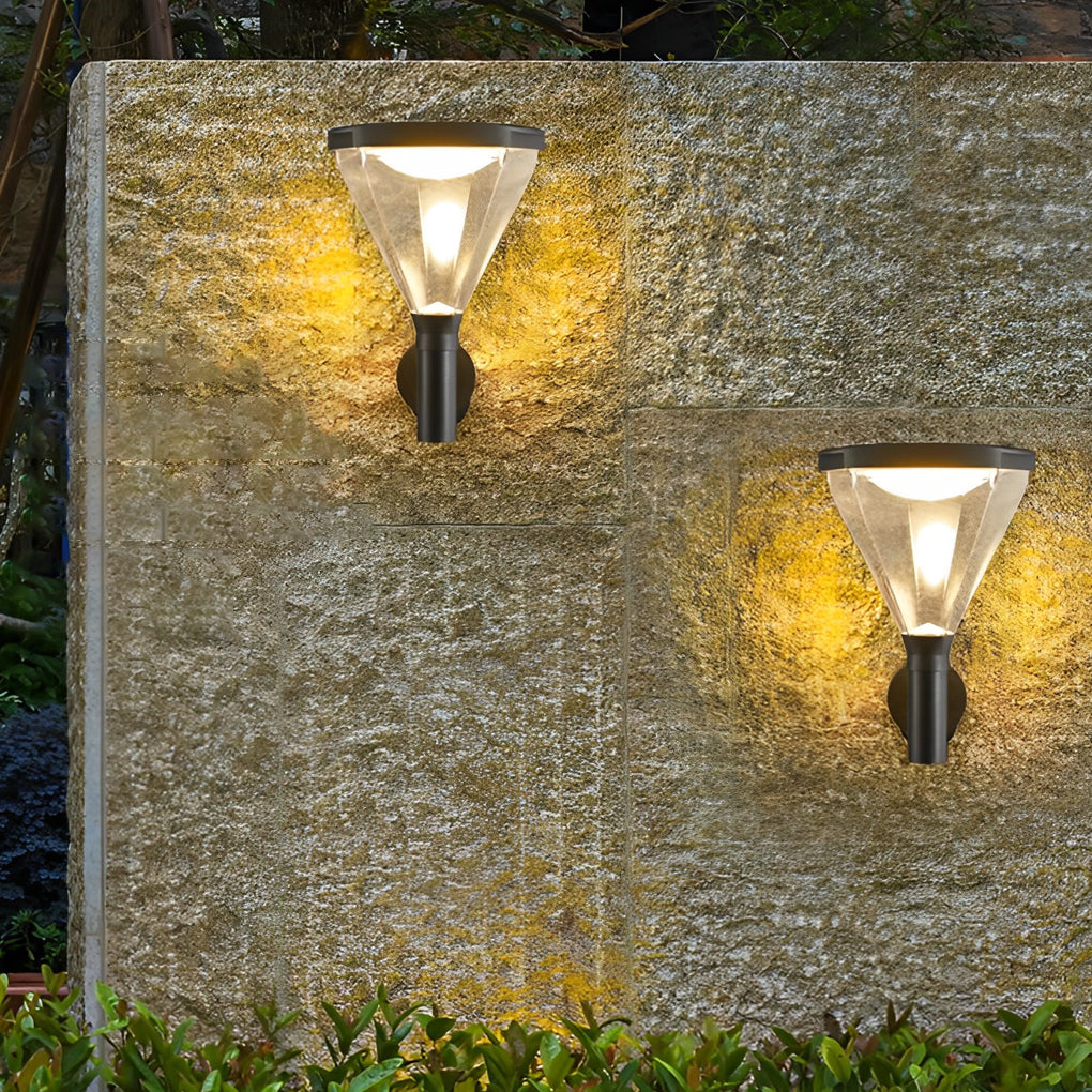 Waterproof Dimmable LED Black Modern Solar Outdoor Wall Lights Wall