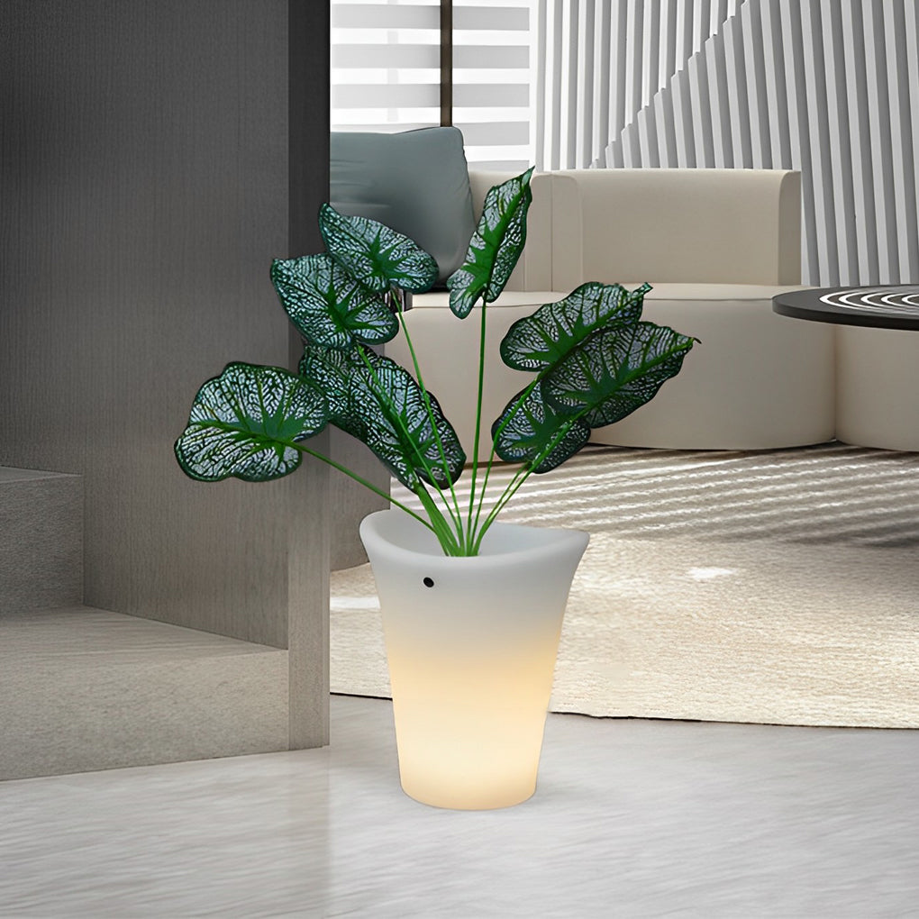 outdoor plant pot lights Waterproof Luminous Flowerpot Planter Intelligent Solar Outdoor Lights