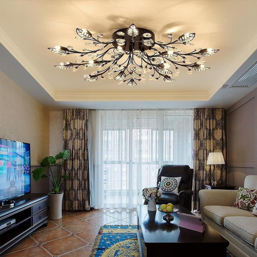 Contemporary branch chandelier modern design featuring asymmetric branches and soft glow