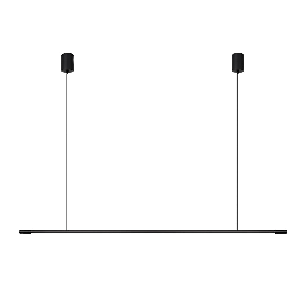 Minimalist Long Strip LED Stepless Dimming Black Nordic Chandelier Light