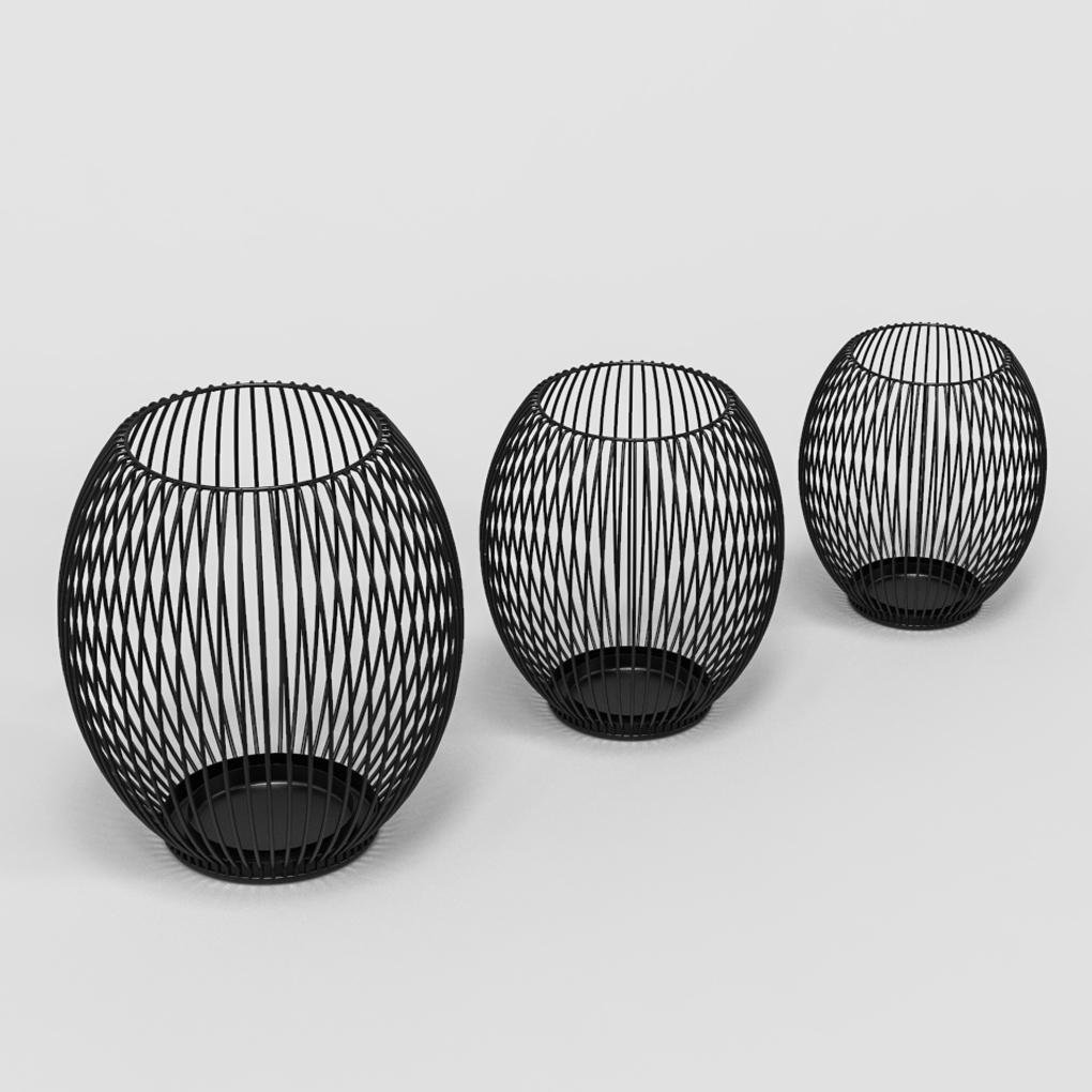 Black Resin Floor Candle Holder Dazuma