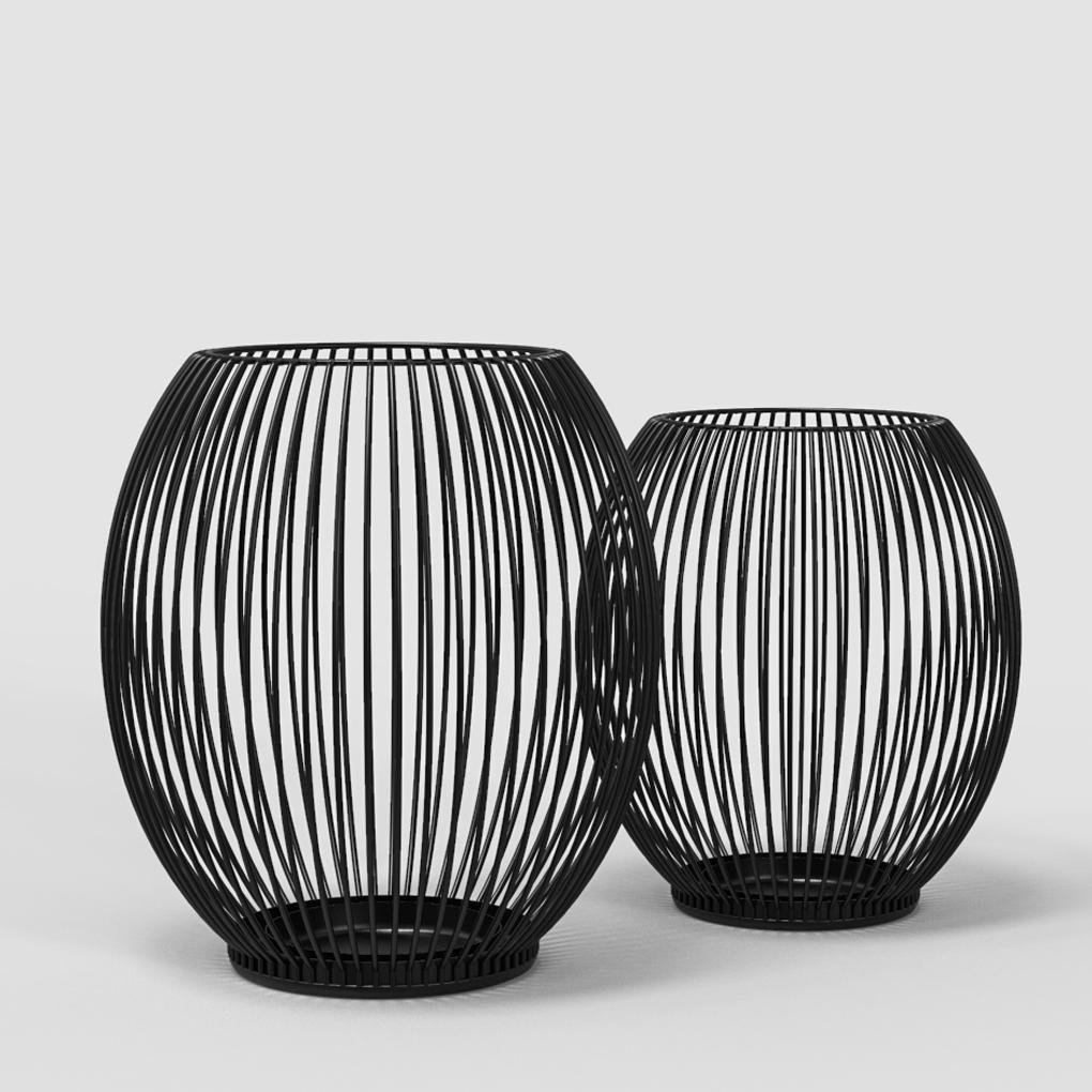 Black Resin Floor Candle Holder Dazuma