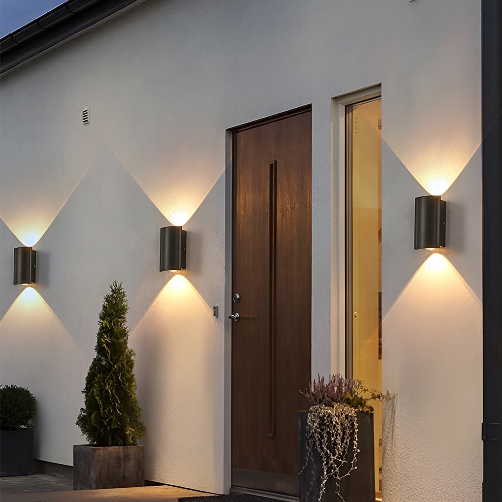 Wave Arc Shaped Up And Down Lights LED Outdoor Wall Lights Fixture Wall ...