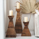 Brown Wood Candle Holder for Living Room Dining Room