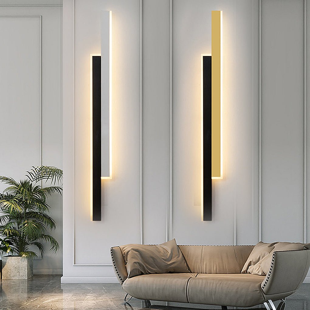 Nordic Minimalist Double Long Strip LED Wall Lamp for Living Room ...