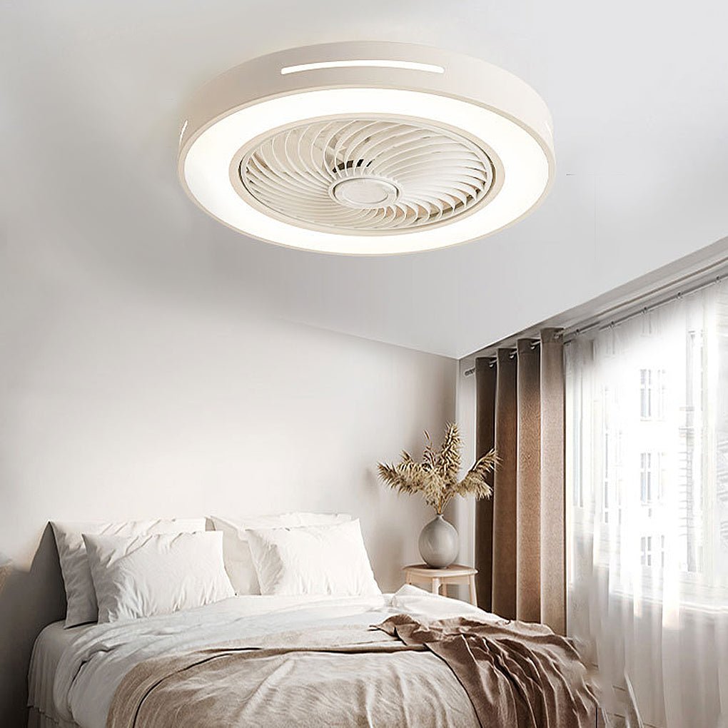 ◆タチカワ◆アルミブラインド◆W1700×H860◆O-2508BL3◆ White Ceiling Fan Flush Mount with Light: Modern Bladeless – Dazuma