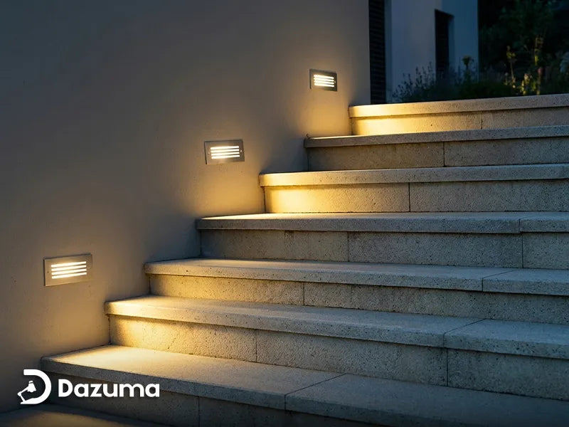 best color temperature for outdoor stair lights on modern exterior steps