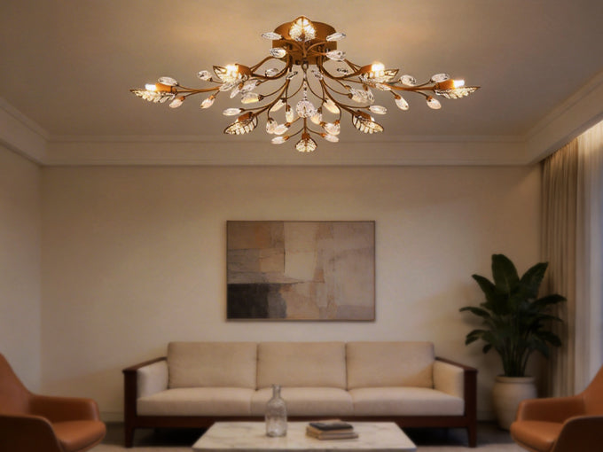 Flickering LED light bulb in living room ceiling fixture.