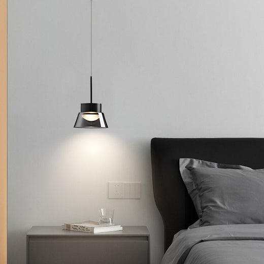 1/2 - Light Smoked Gray Glass Pendant Light LED Island Glass Chandelier Black Hanging Ceiling Lamp for Bedroom