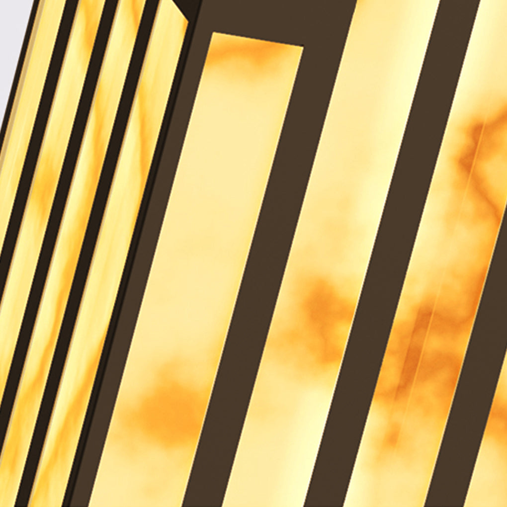 Rectangular Outdoor Garden Lights with Streak Cut Design Elegant Landscape Bollard Lights