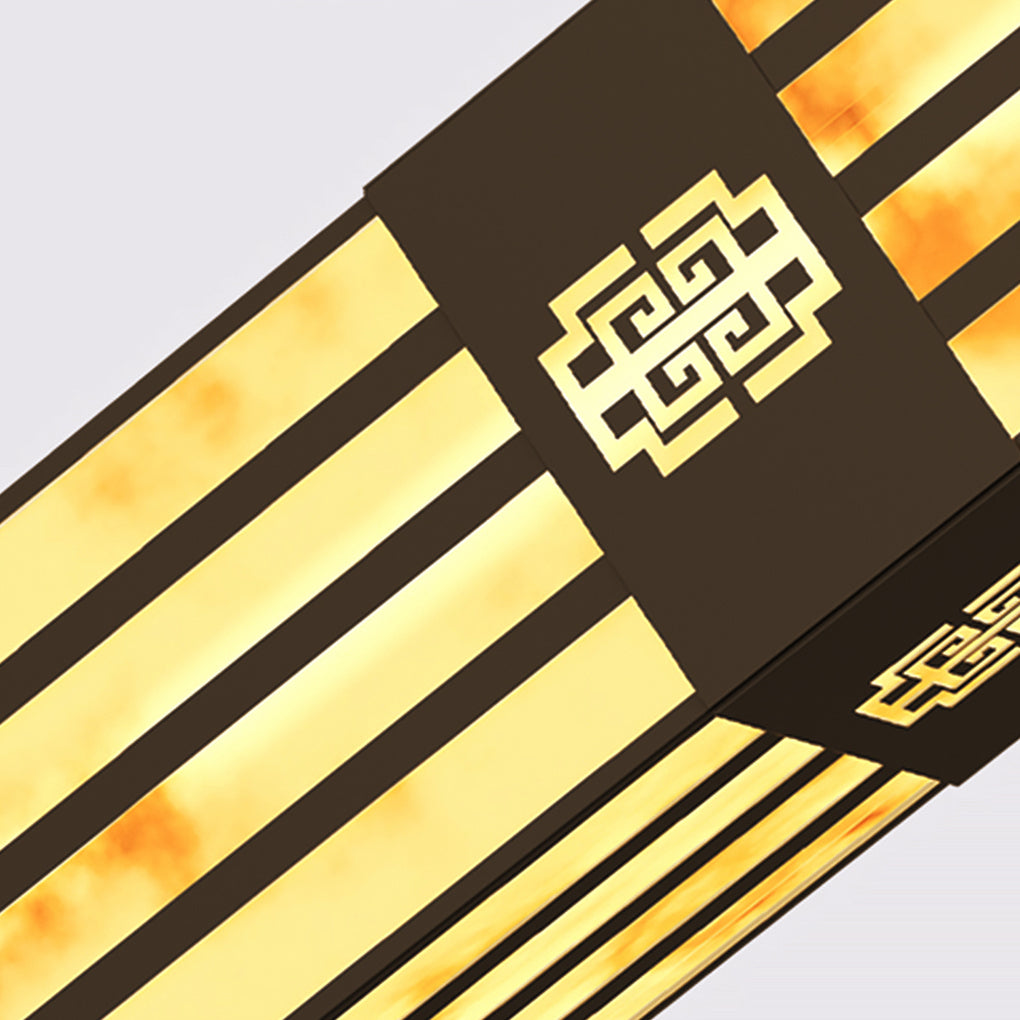 Rectangular Outdoor Garden Lights with Streak Cut Design Elegant Landscape Bollard Lights