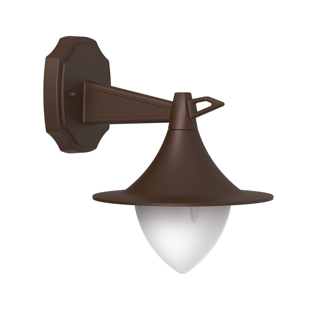 Contemporary brown wall-mounted light fixture with clean rectangular profile and modern styling