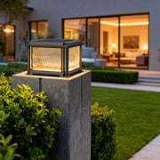 LED Gate Pillar Lights Outdoor Waterproof Black Square Light