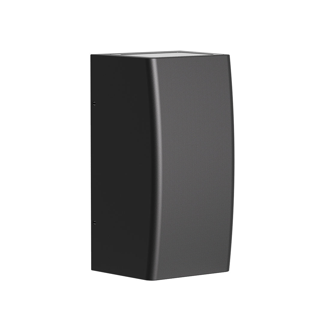 Technical specification drawing showing dimensions and mounting details for contemporary wall fixtures