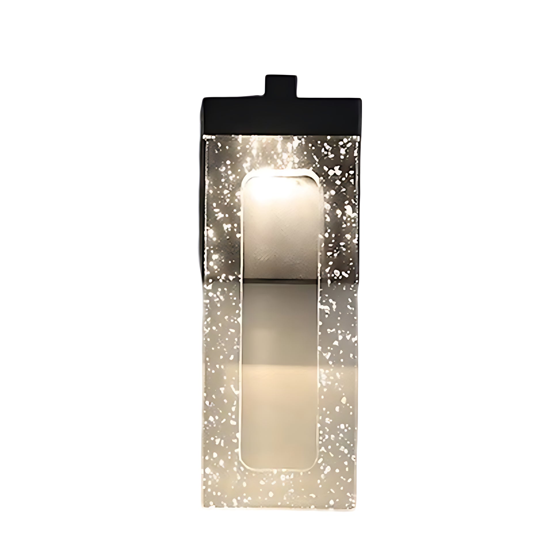 Elegant outdoor wall light with prismatic glass creating sparkled light pattern