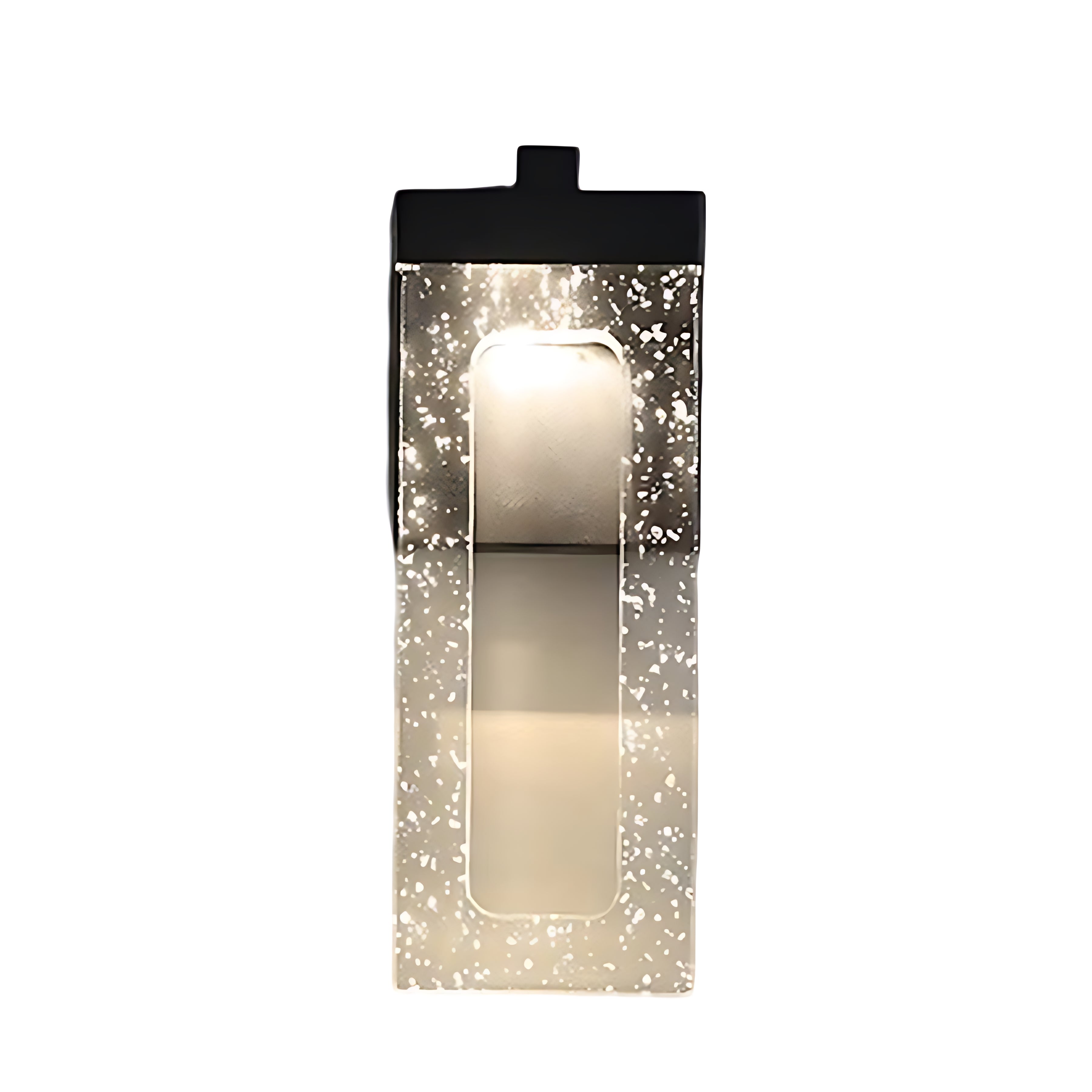 Elegant outdoor wall light with prismatic glass creating sparkled light pattern