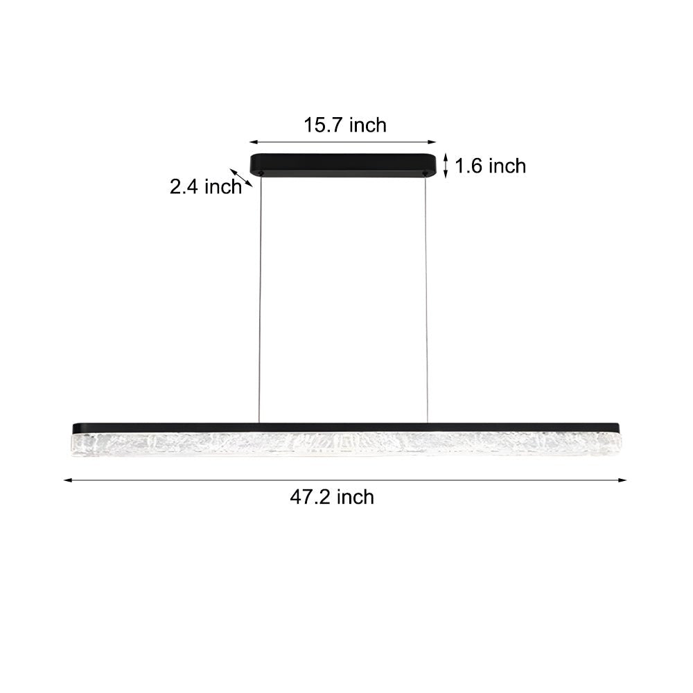 1 Light 47.24 - In Island Light Dimmable Black Linear Pendant Light