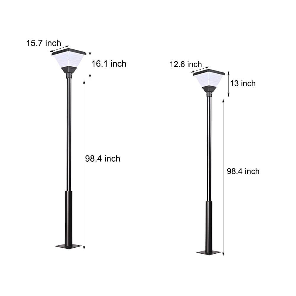 1 - Light Black 98 - In/118 - In Solar LED Square Post Street Light