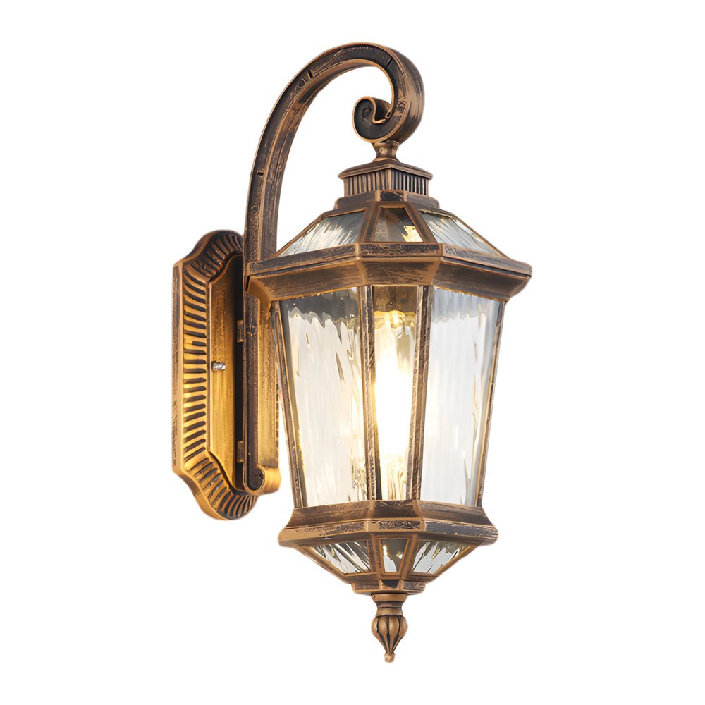 1 - Light Black Clear Water Glass Outdoor Wall Light Lantern Wall Sconce Porch Wall Mounted Lights Exterior Wall Lamp