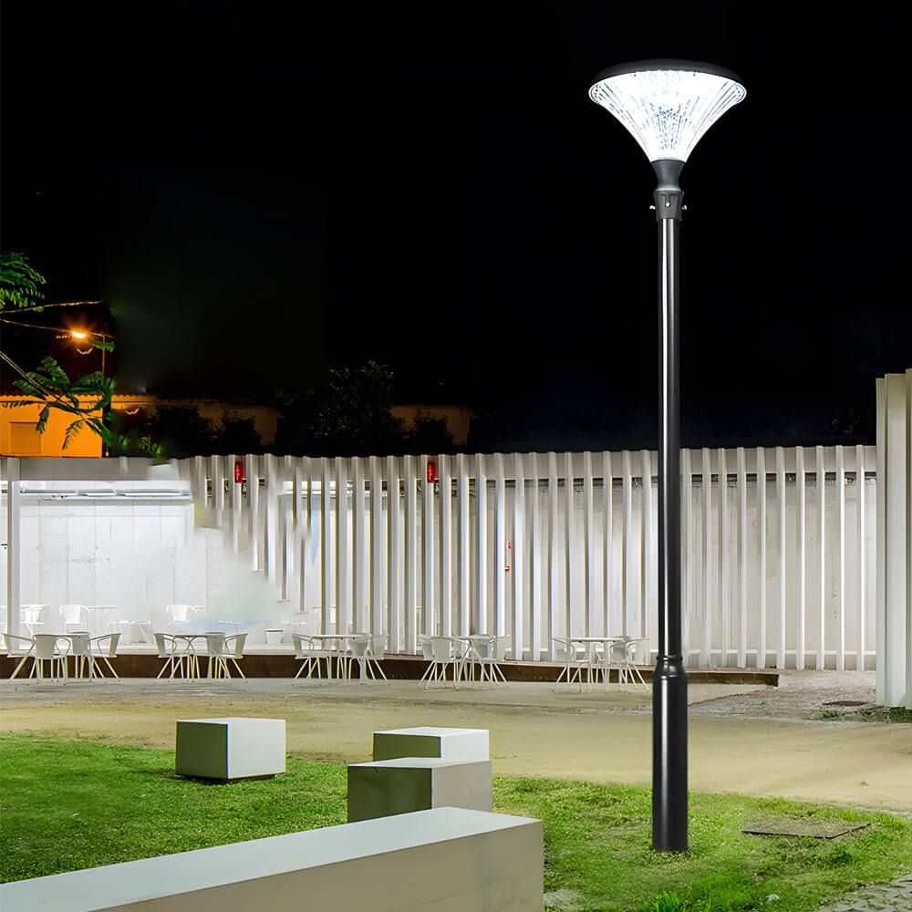 1 - Light Black Outdoor LED Solar Lamp Post and Pole Street Light