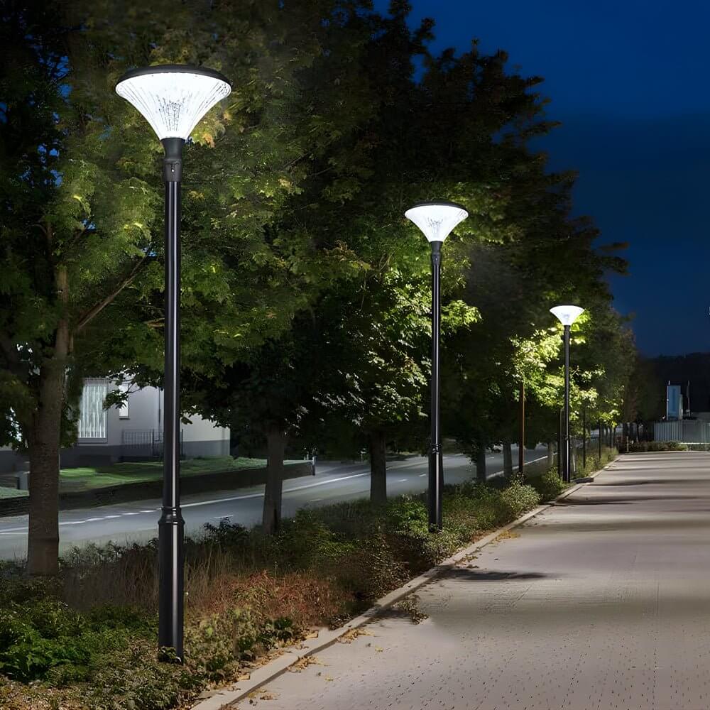 1 - Light Black Outdoor LED Solar Lamp Post and Pole Street Light
