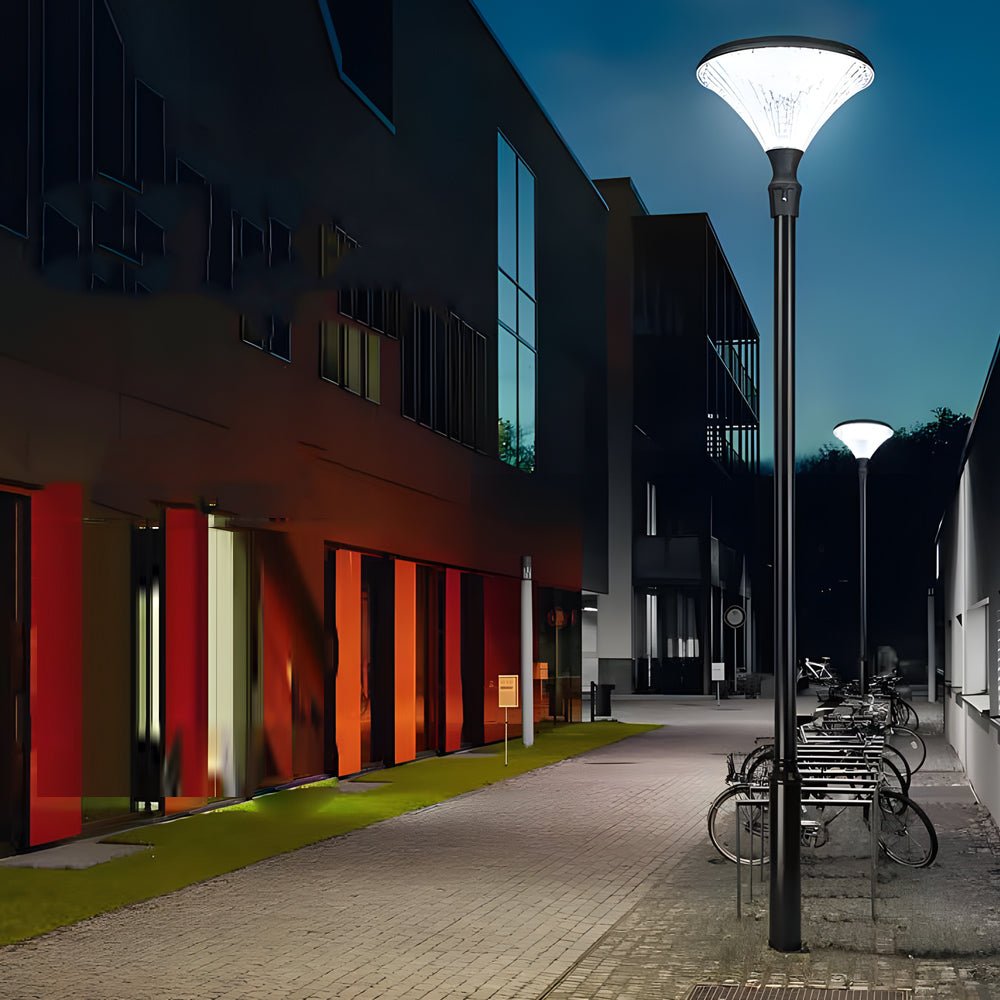 1 - Light Black Outdoor LED Solar Lamp Post and Pole Street Light