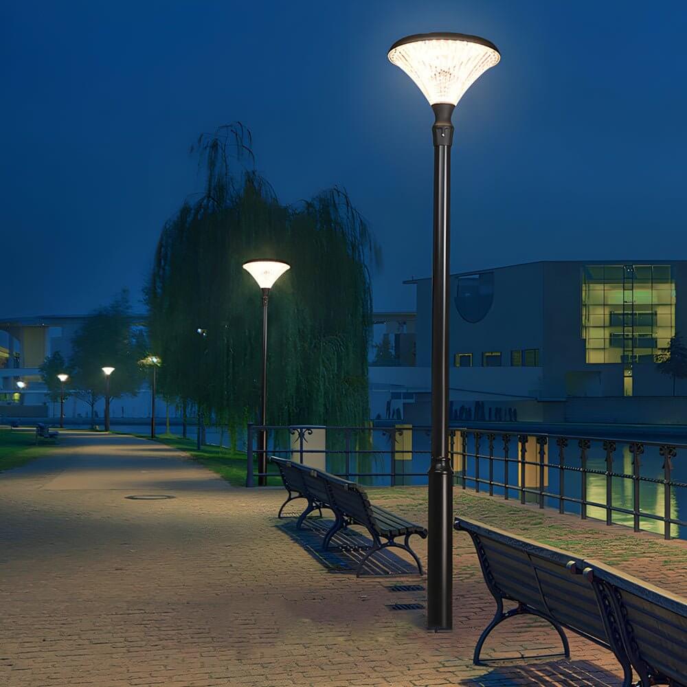 1 - Light Black Outdoor LED Solar Lamp Post and Pole Street Light