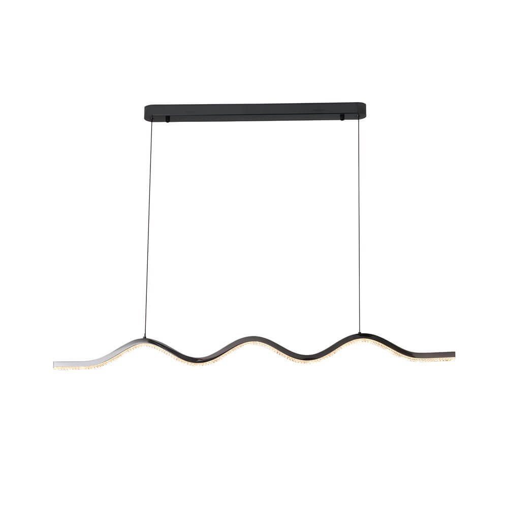 1 - Light Black Wave Linear LED Pendant Light