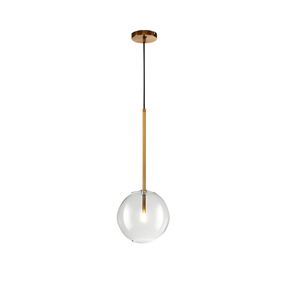 1 - Light Clear Glass Globe Pendant Light Modern Hanging Lighting Fixture