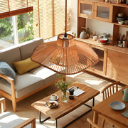 1 - Light Double Layer Hemp Rope Weaving Umbrella Pendant Light Kitchen Pendant Ceiling Lighting