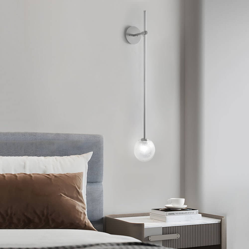 1 - Light Glass Bubble Globe Slim Wall Light
