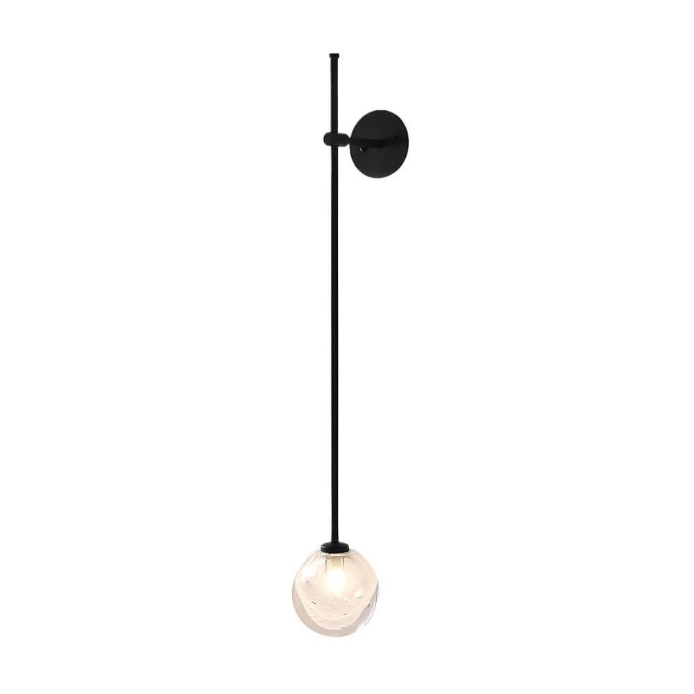 1 - Light Glass Bubble Globe Slim Wall Light