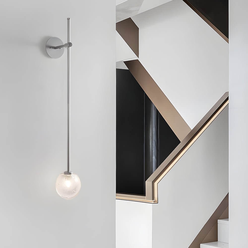 1 - Light Glass Bubble Globe Slim Wall Light
