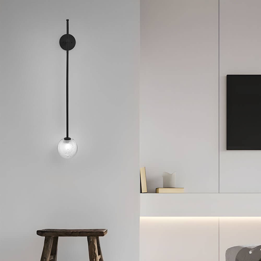 1 - Light Glass Bubble Globe Slim Wall Light
