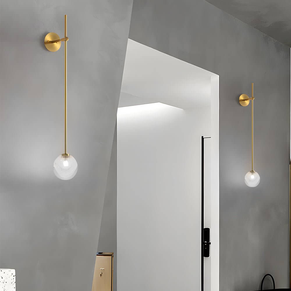 1 - Light Glass Bubble Globe Slim Wall Light