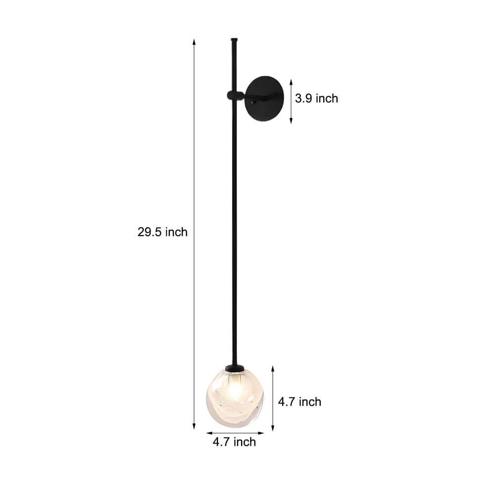 1 - Light Glass Bubble Globe Slim Wall Light