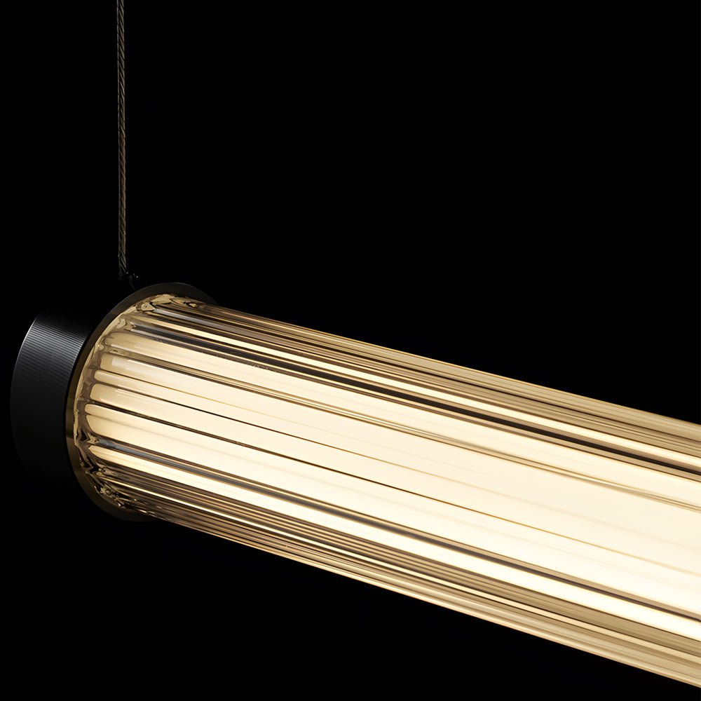 1 - Light Glass Linear LED Island Pendant Light