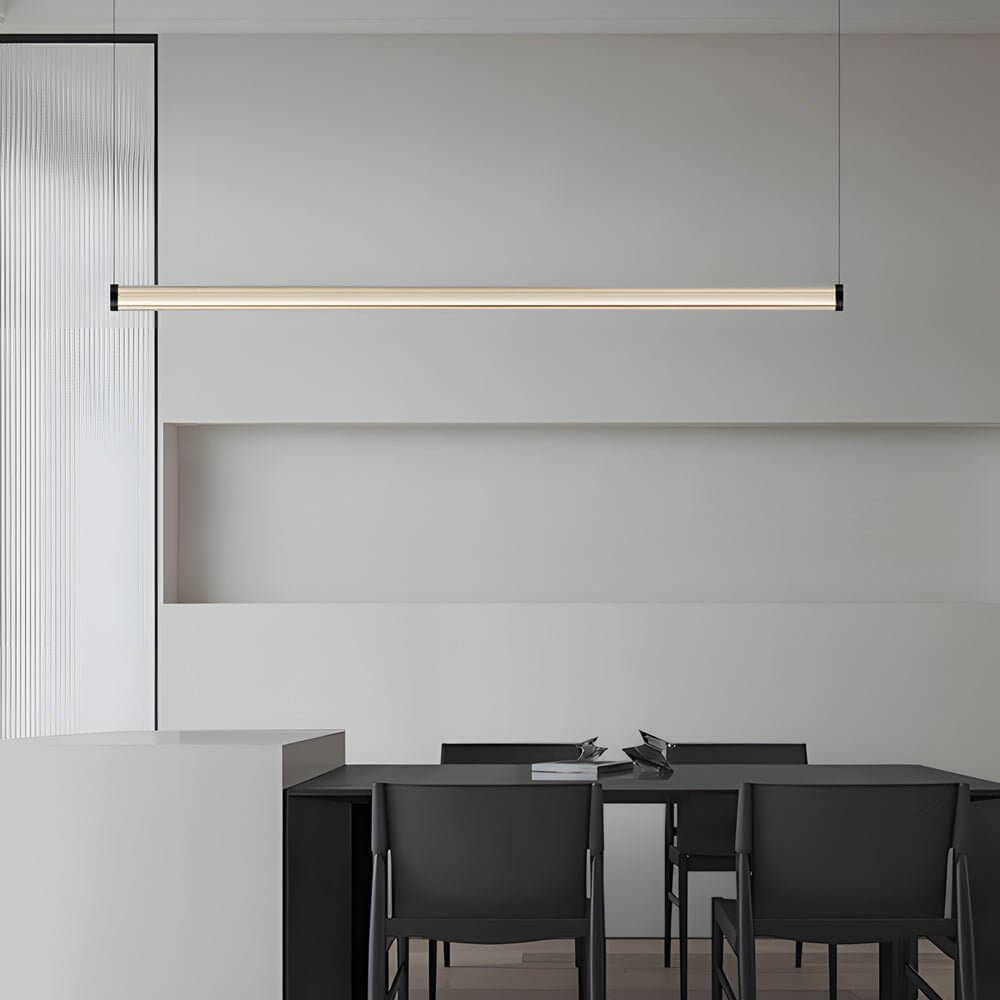 1 - Light Glass Linear LED Island Pendant Light