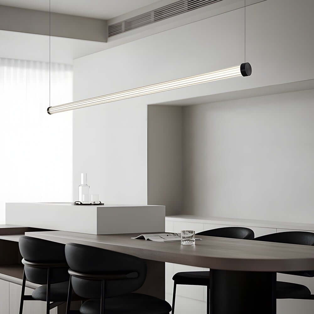 1 - Light Glass Linear LED Island Pendant Light