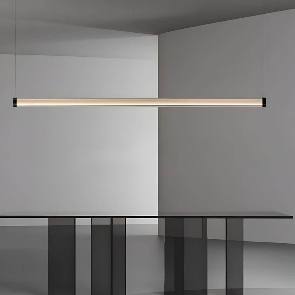 1 - Light Glass Linear LED Island Pendant Light