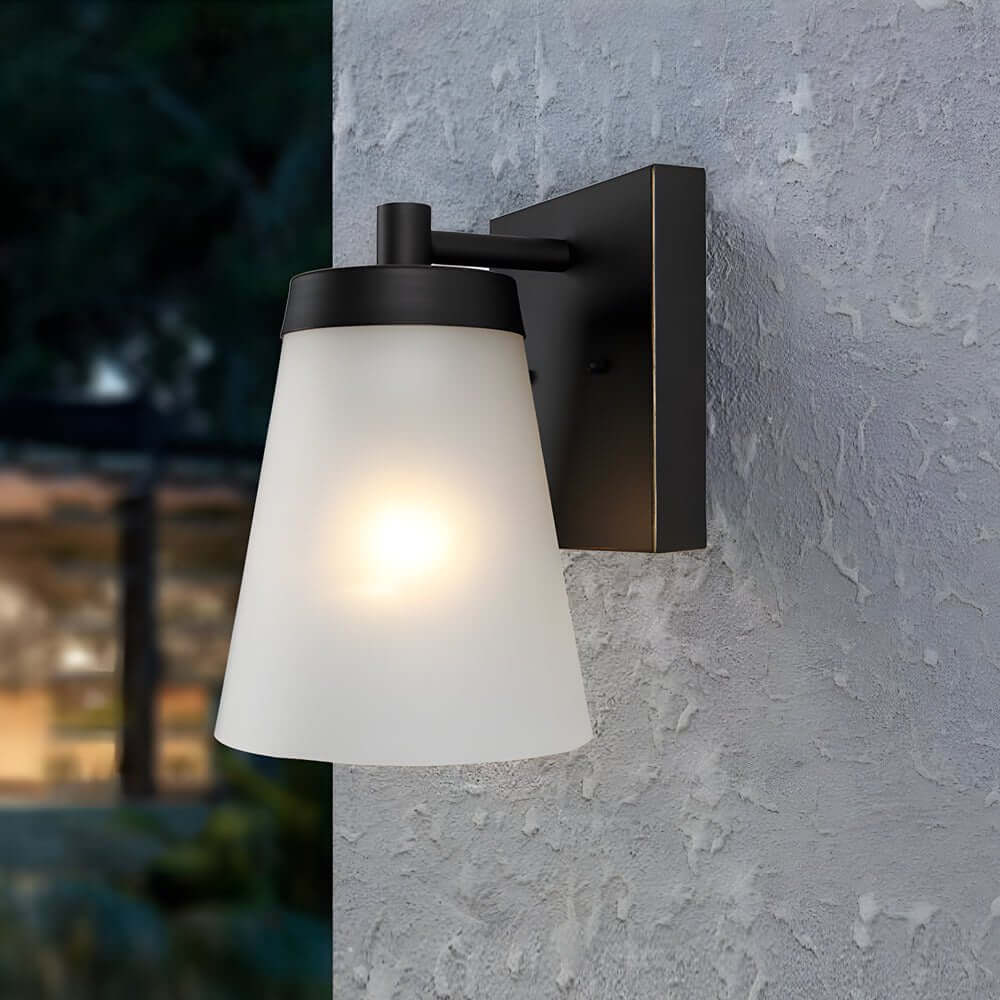1 - Light Glass Waterproof Sensor Outdoor Wall Sconce