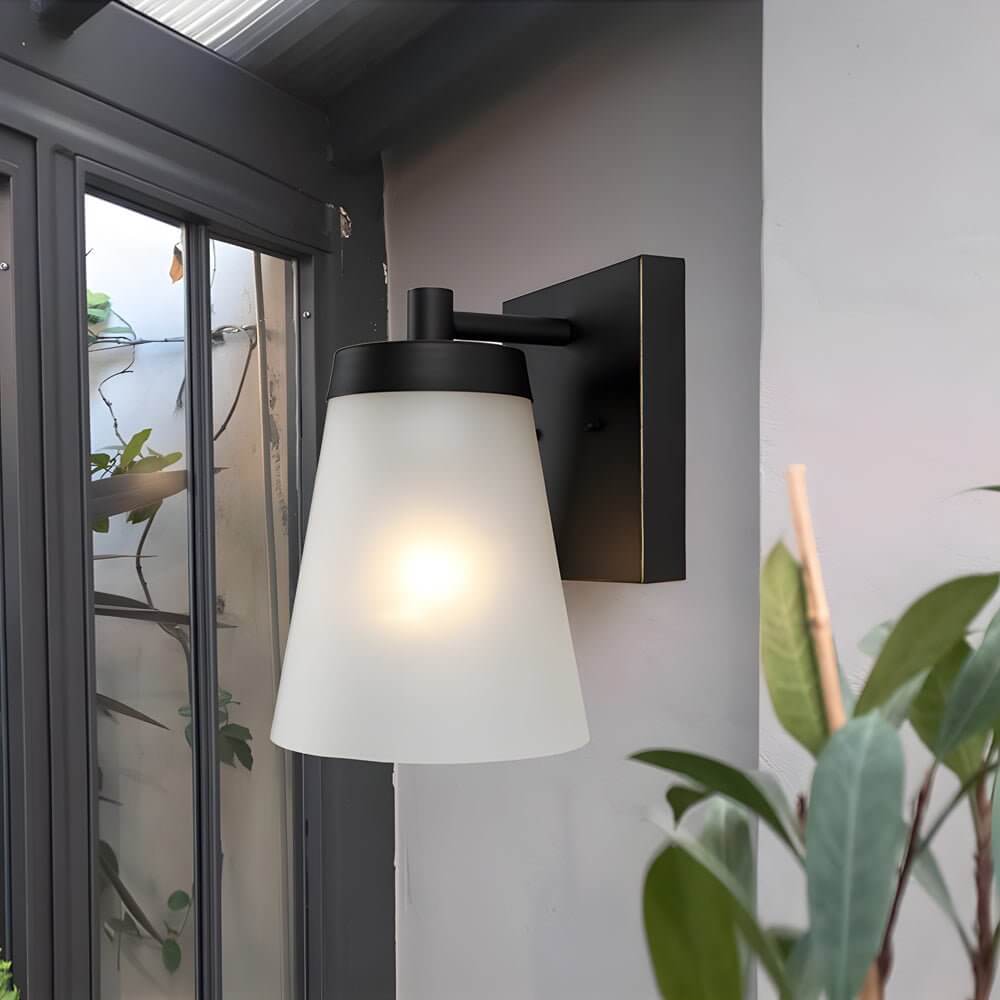 1 - Light Glass Waterproof Sensor Outdoor Wall Sconce