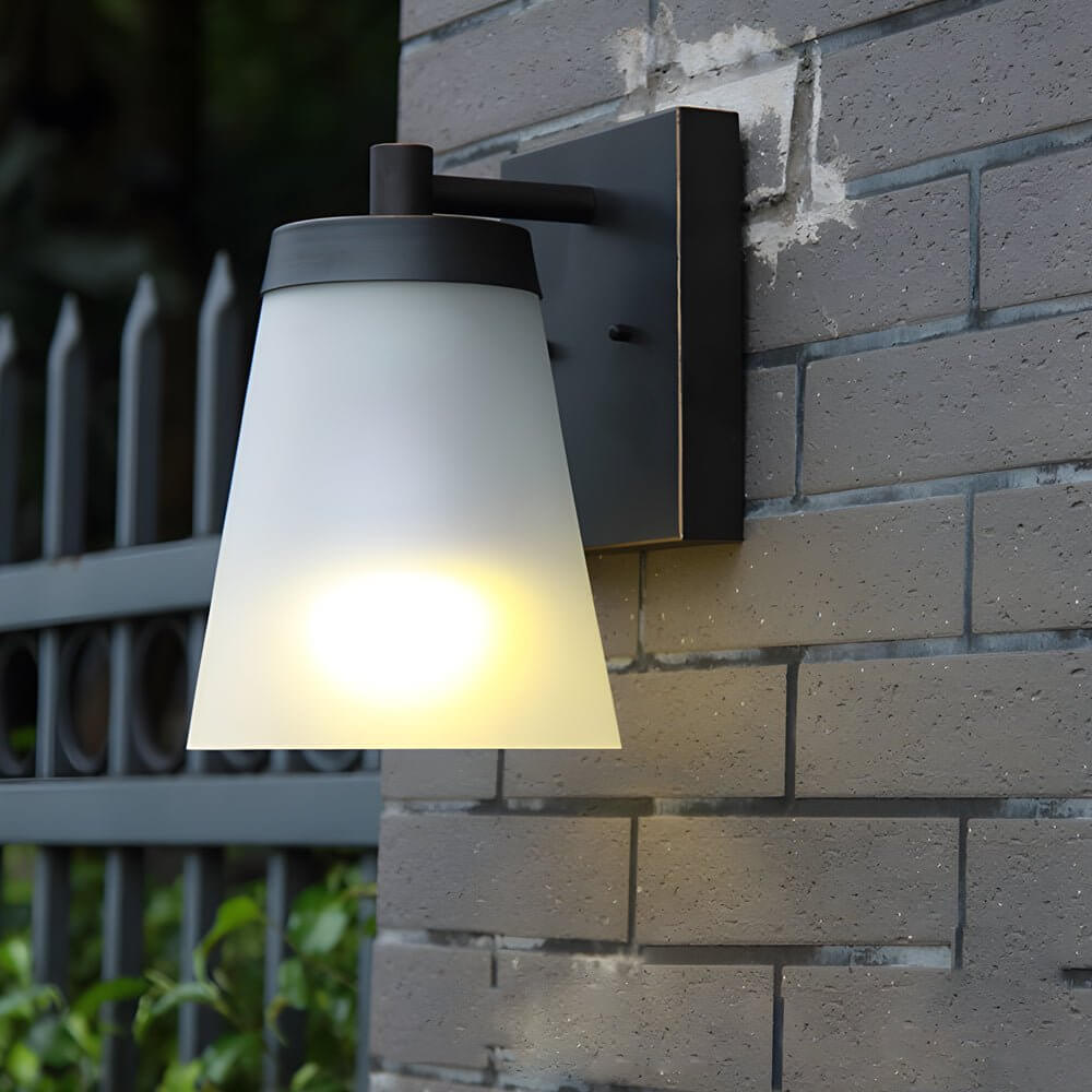 1 - Light Glass Waterproof Sensor Outdoor Wall Sconce