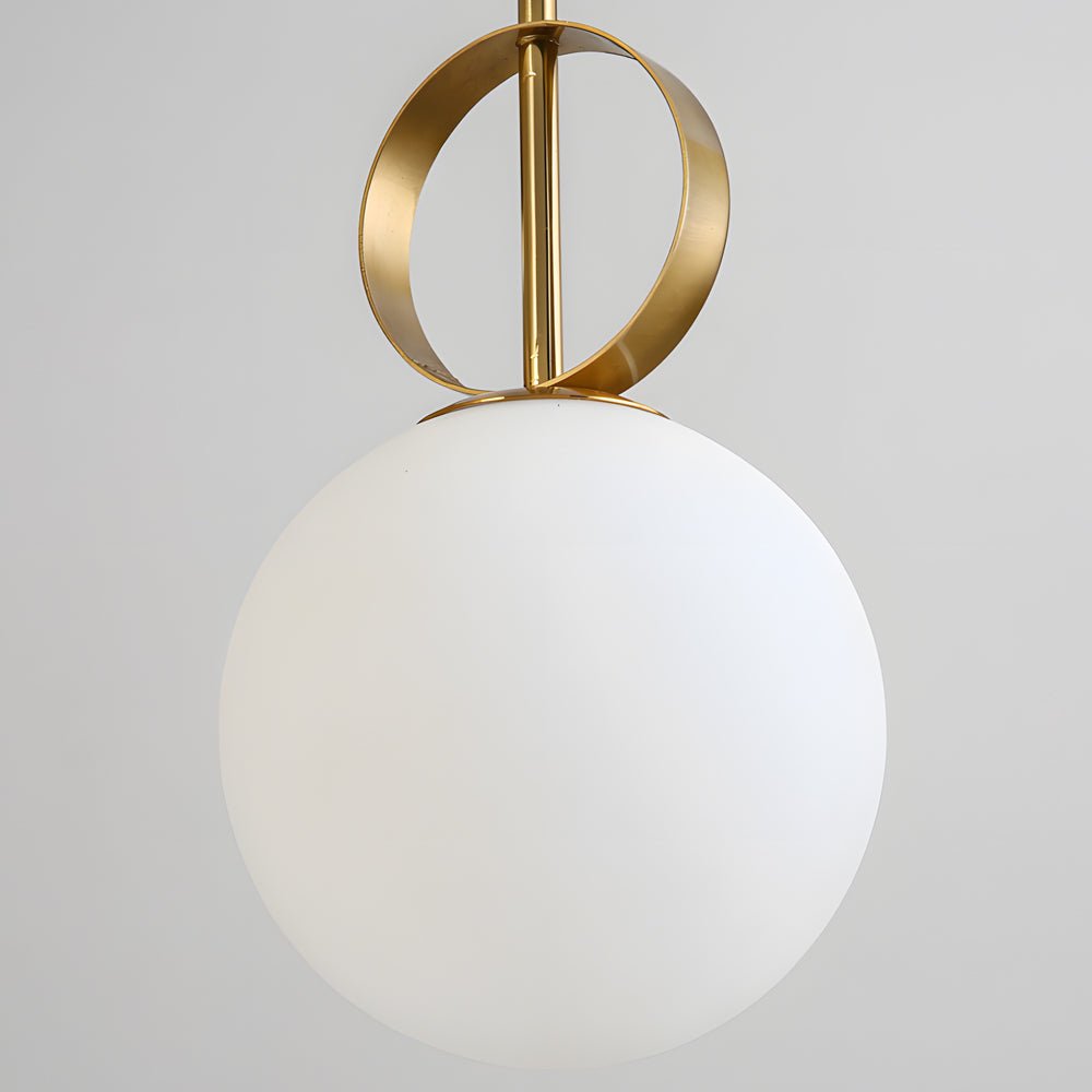 1 - Light Gold Hanging Opal Glass Globe Pendant Light