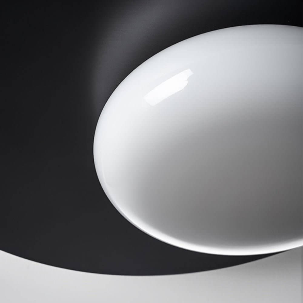 1 - Light LED Oval Metal White Glass Flush Mount Ceiling Light