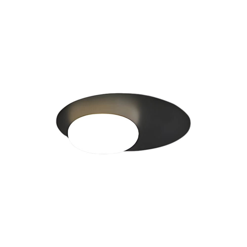1 - Light LED Oval Metal White Glass Flush Mount Ceiling Light