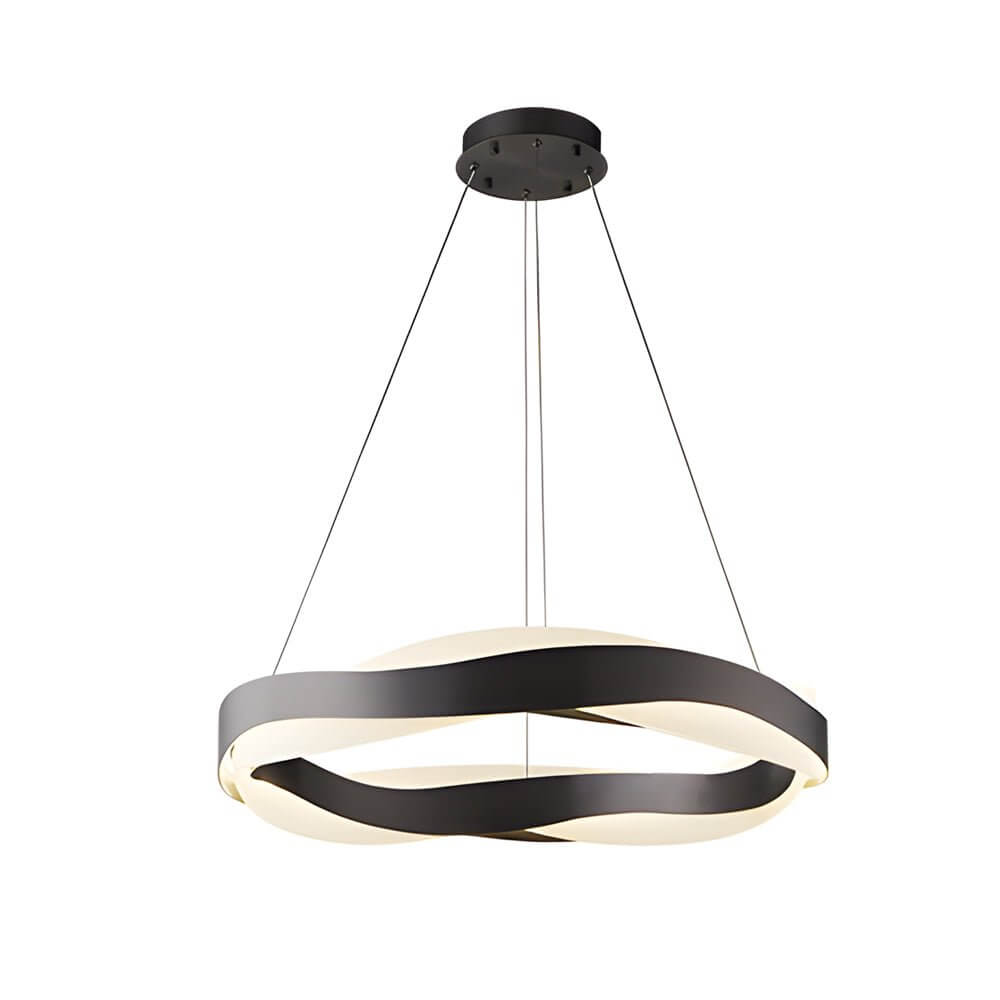 1 - Light Linear Wavy Round LED Pendant Light