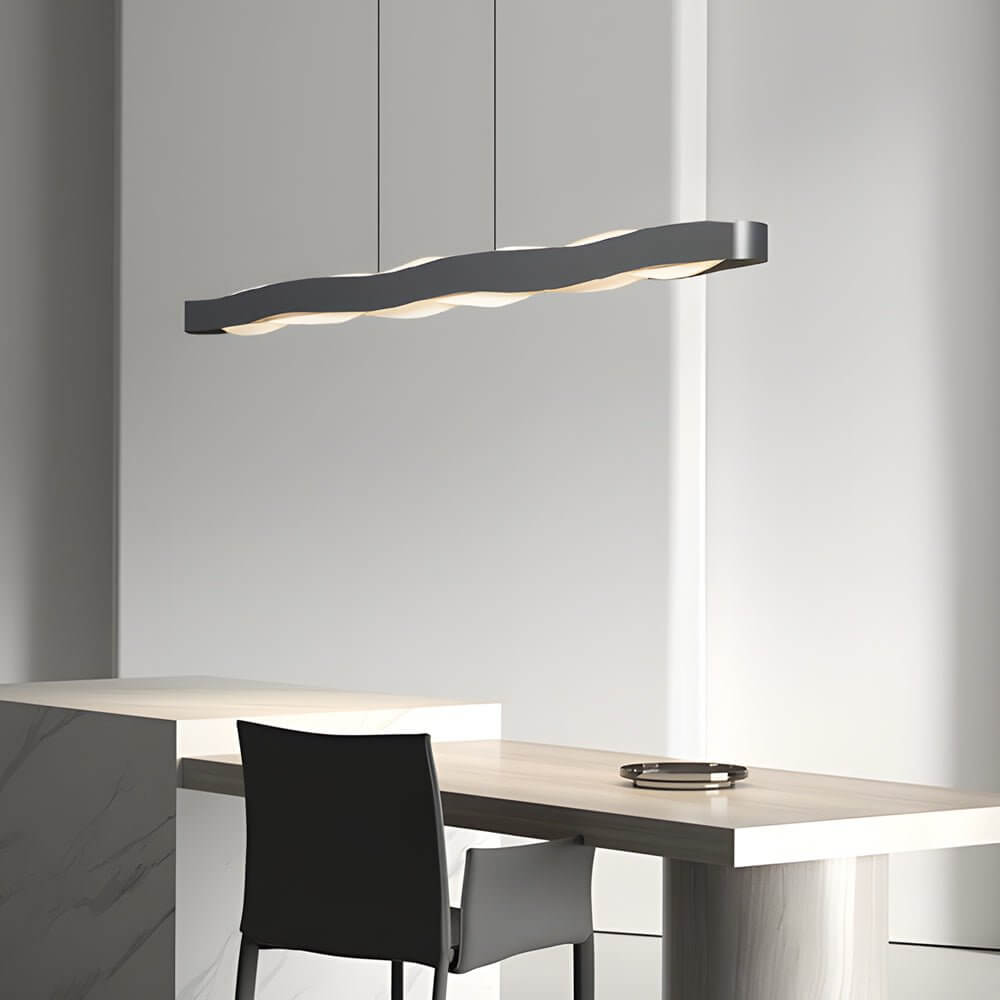 1 - Light Linear Wavy Round LED Pendant Light