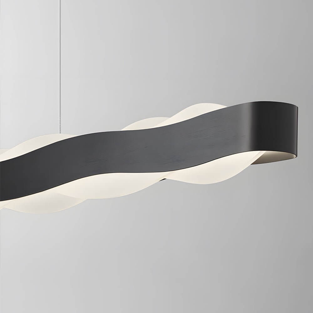 1 - Light Linear Wavy Round LED Pendant Light